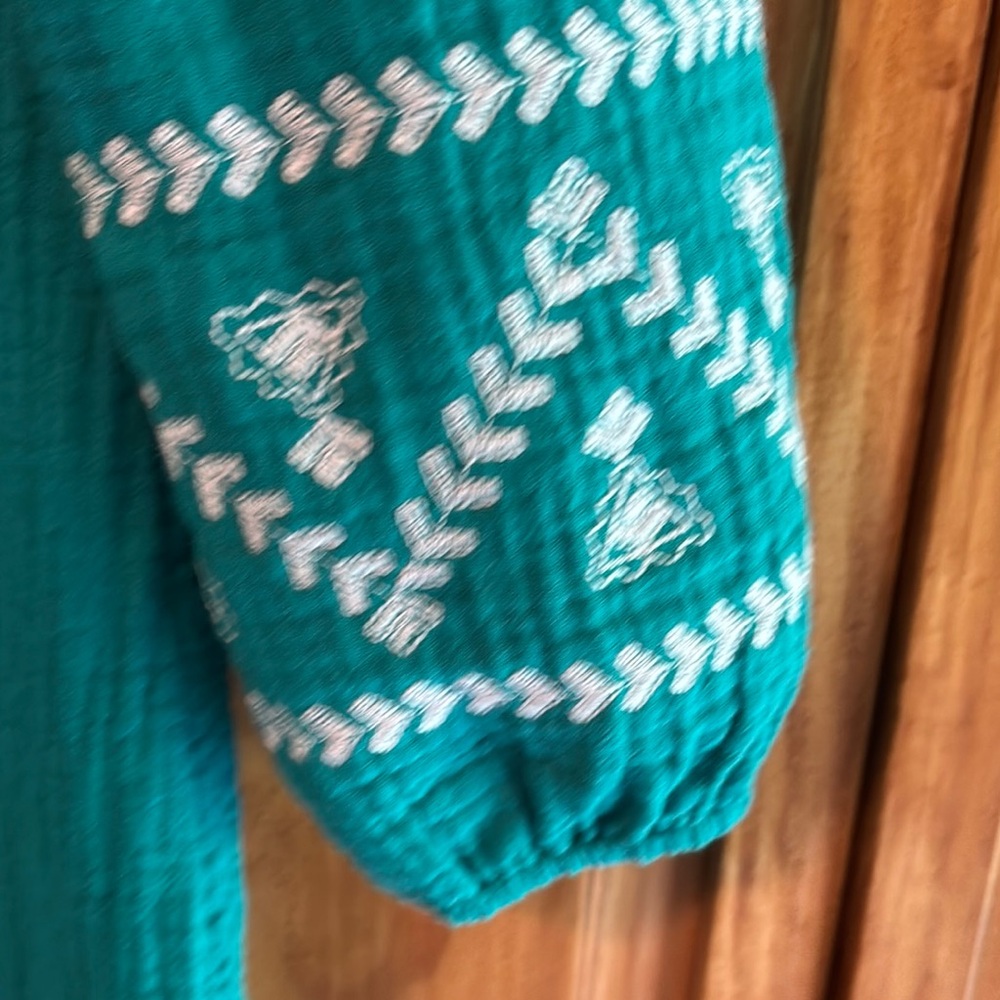 Soft Surroundings Teal and White Midi Dress - Picture 5 of 13